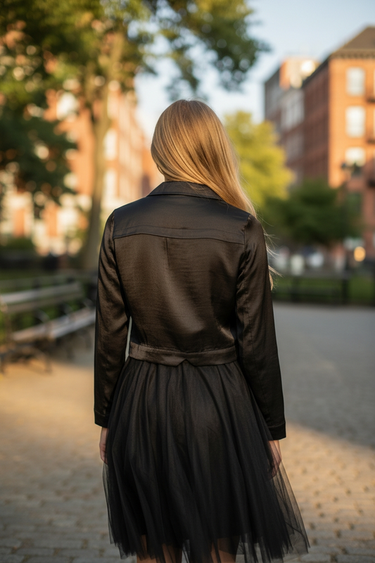 giacca tipo chiodino in tessuto morbido